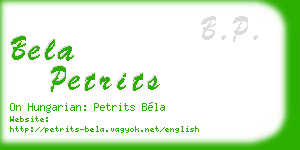 bela petrits business card