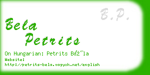 bela petrits business card